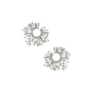 8 Other Reasons Stone Burst Statement Earrings Silver Womens Size OS
